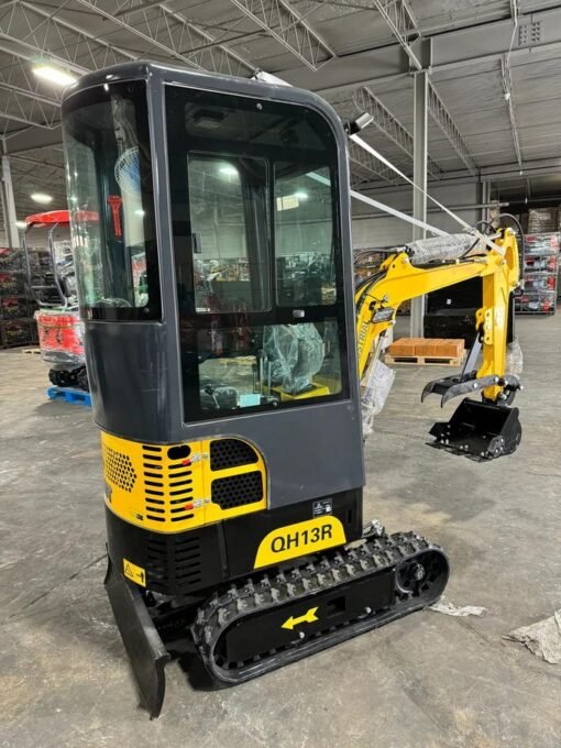 1-Ton Mini Cabin Excavator – 13.5HP Briggs & Stratton Engine 2116 lbs Closed Cab Digger (AGT Industrial)