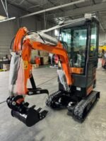 1-Ton Mini Cabin Excavator – 13.5HP Briggs & Stratton Engine 2116 lbs Closed Cab Digger (AGT Industrial)