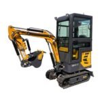 1-Ton Mini Cabin Excavator – 13.5HP Briggs & Stratton Engine with Hydraulic Thumb & Swing Boom (AGT Industrial)