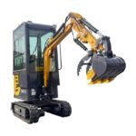 1-Ton Mini Cabin Excavator – 13.5HP Briggs & Stratton Engine with Hydraulic Thumb & Swing Boom (AGT Industrial)