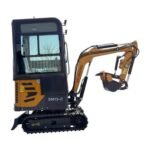1-Ton Mini Cabin Excavator – 13.5HP Briggs & Stratton Engine with Hydraulic Thumb & Swing Boom (AGT Industrial)
