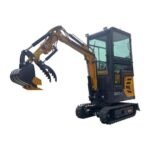 1-Ton Mini Cabin Excavator – 13.5HP Briggs & Stratton Engine with Hydraulic Thumb & Swing Boom (AGT Industrial)