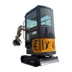 1-Ton Mini Cabin Excavator – 13.5HP Briggs & Stratton Engine with Hydraulic Thumb & Swing Boom (AGT Industrial)