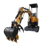 1-Ton Mini Small Excavator – 13.5HP Briggs & Stratton Engine with Hydraulic Thumb and Swing Boom (AGT Industrial)