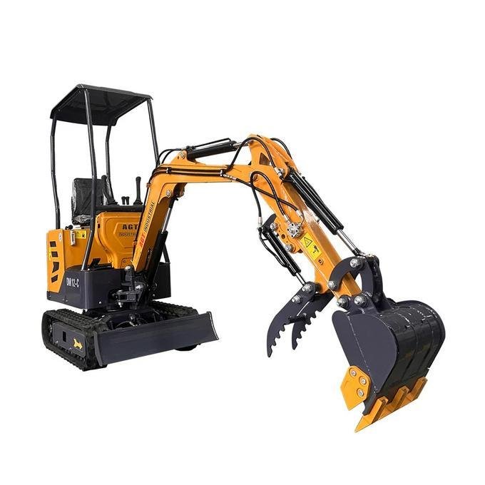 1-Ton Mini Small Excavator – 13.5HP Briggs & Stratton Engine with Hydraulic Thumb and Swing Boom (AGT Industrial)