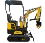 1-Ton Mini Cabin Excavator – 13.5HP Briggs & Stratton Engine 2116 lbs Closed Cab Digger (AGT Industrial)