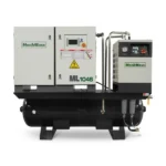 10HP Combined Rotary Screw Air Compressor with Dryer & 66-Gal ASME Tank | 32 CFM, 116 PSI, 460V 3-Phase - Industrial Grade