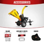5 inch E-Start KOHLER 429cc 14hp Gasoline Engine Powered Disc Wood Chipper with Taillight , P4205 - Image 4
