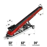Heavy Duty Conveyor, 9HP 270cc Gasoline Powered Max. 180" Lift Height, 276'' Length, 24" Width, HC2320 - Image 4