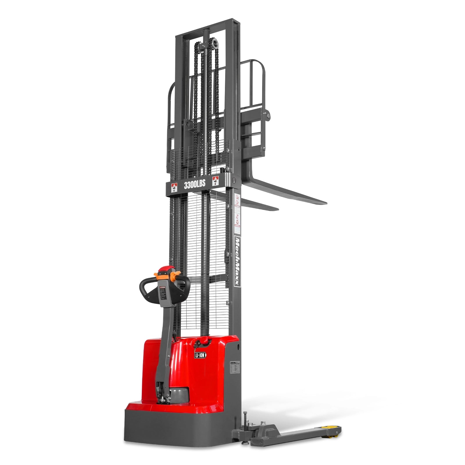 3300lbs Lithium-ion Electric Straddle Stacker, 118" Lift, Adjustable Legs & Forks, F33-118S 3300lbs Lithium-ion Electric Straddle Stacker, 118" Lift, Adjustable Legs & Forks, F33-118S