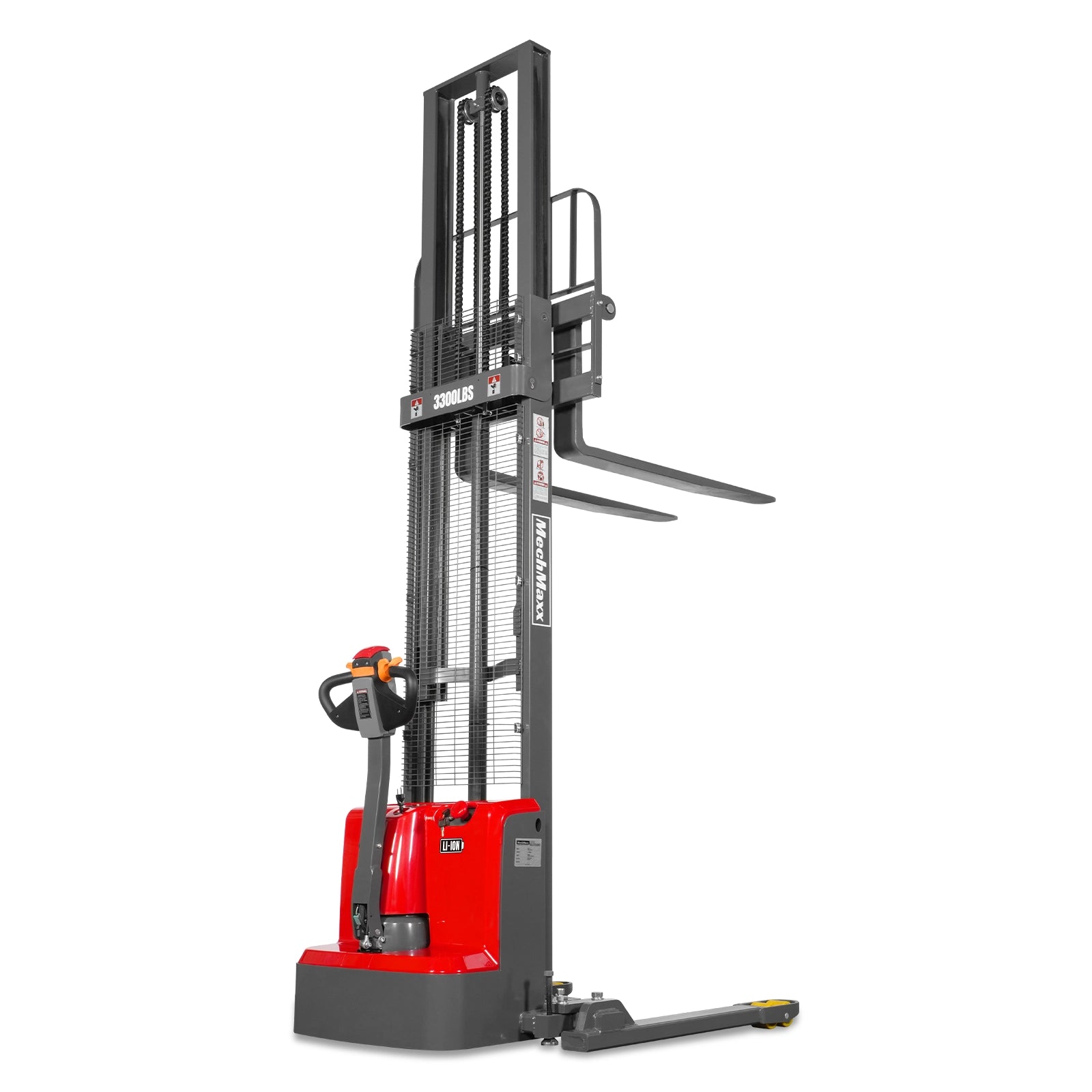 3300lbs Lithium-ion Electric Straddle Stacker, 138" Lift, Adjustable Legs & Forks, F33-138S 3300lbs Lithium-ion Electric Straddle Stacker, 138" Lift, Adjustable Legs & Forks, F33-138S