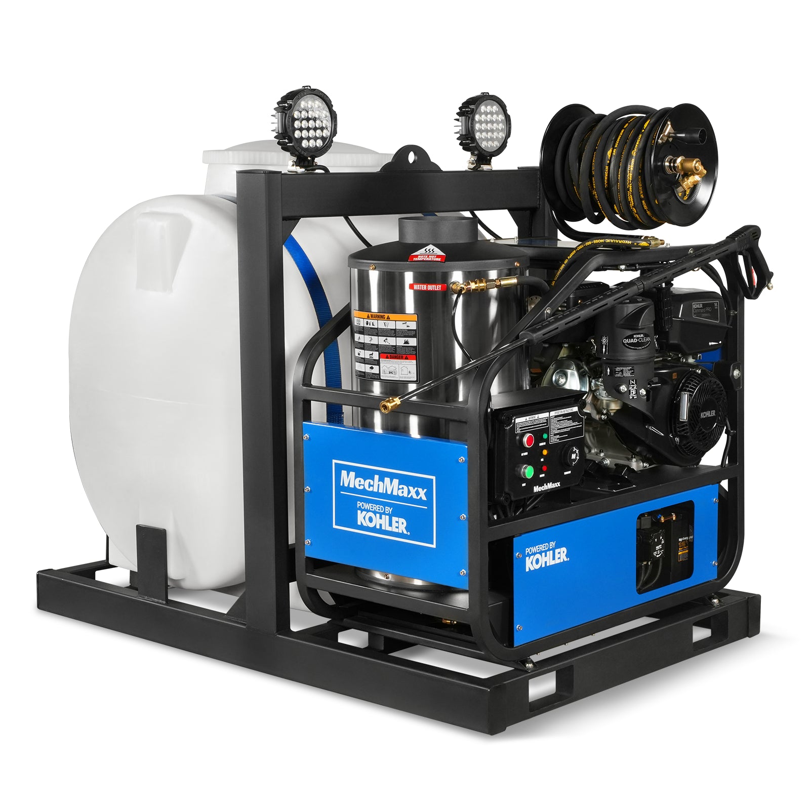4000 PSI 4 GPM KOHLER E-Start Engine Hot Water Pressure Washer Skid Mounted with 175 Gal Tank, HPW40KT 4000 PSI 4 GPM KOHLER E-Start Engine Hot Water Pressure Washer Skid Mounted with 175 Gal Tank, HPW40KT