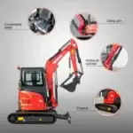 HUAYEE HY35C 3.5-Ton Mini Excavator – Premium Enclosed Cab Crawler | 24HP Genuine Yanmar Diesel Power