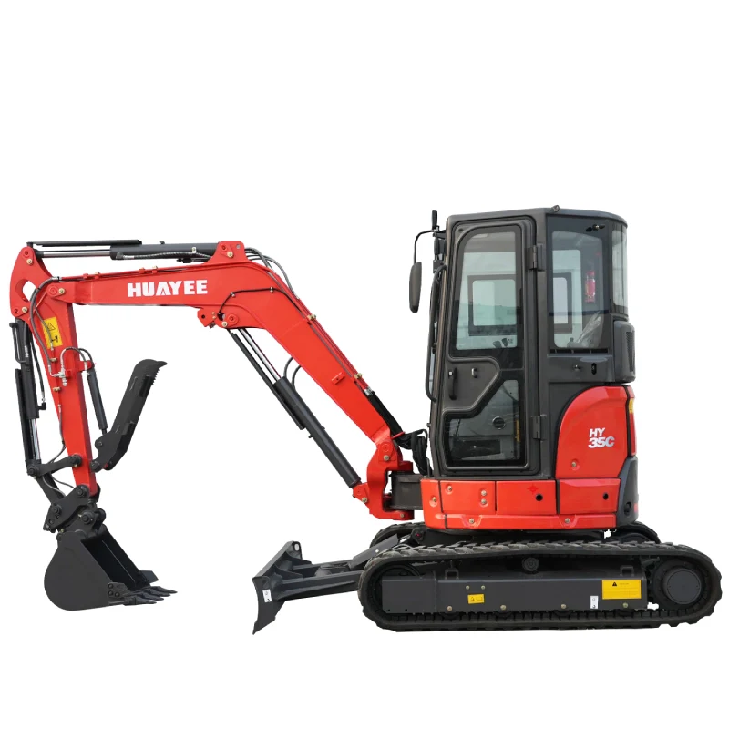 HUAYEE HY35C 3.5-Ton Mini Excavator – Premium Enclosed Cab Crawler | 24HP Genuine Yanmar Diesel Power