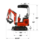 Mini Compact Excavator HONDA GX390 Engine, 65.7" Max. Digging Depth, 2280 LBS Operating Weight, MEC10 - Image 8