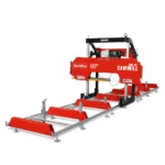 32" Portable Sawmill (5 x Blades Included), HONDA GX390 389cc E-Start Gasoline Engine, 26.5" Board Width, 20' Track Length (13' Track Length + 6.4' Track Extension Included) ,... - Image 2