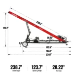 Firewood Conveyor, 7HP 212cc Gasoline Powered Max. 124" Lift Height, 236'' Length, 16" Width, HC2016 - Image 3