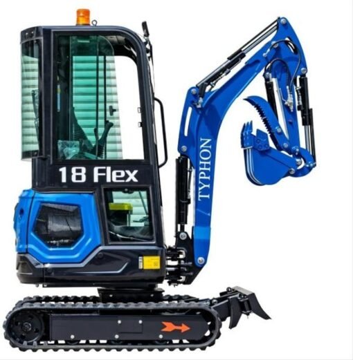TYPHON 18 FLEX PRO 1.8-Ton Mini Excavator – Complete Jobsite Solution with 12 Versatile Attachments