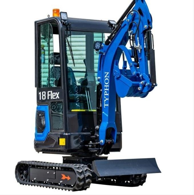 TYPHON 18 FLEX PRO 1.8-Ton Mini Excavator – Complete Jobsite Solution with 12 Versatile Attachments