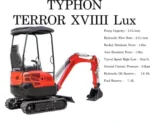 TYPHON LUX Heavy-Duty Mini Excavator – 4000 lbs Rubber Track Digger with Kubota Diesel Engine