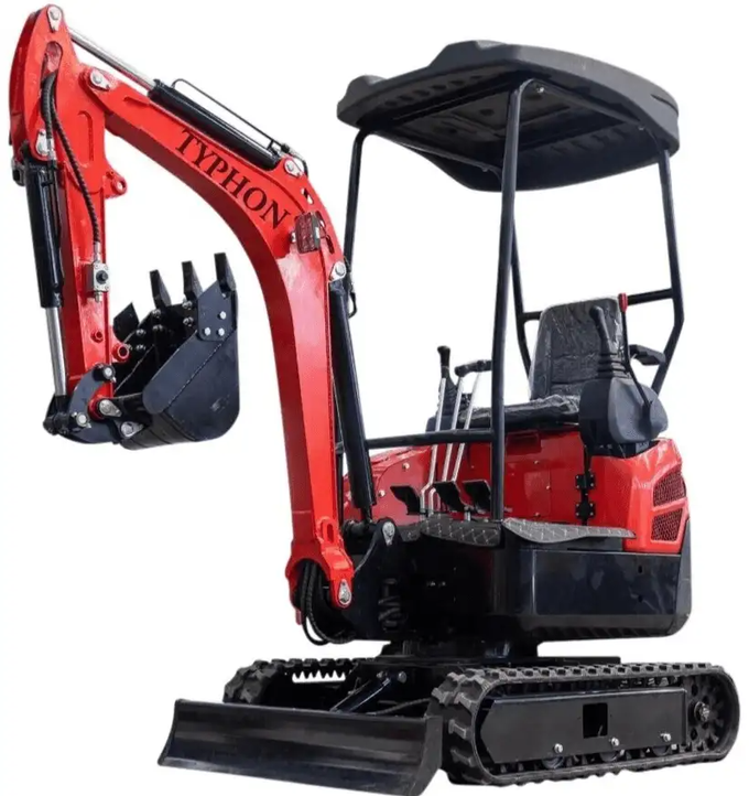 TYPHON LUX Heavy-Duty Mini Excavator – 4000 lbs Rubber Track Digger with Kubota Diesel Engine
