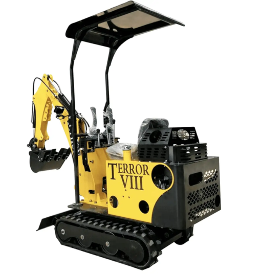 TYPHON TERROR On Tracks VIII Heavy-Duty Mini Excavator – 800kg Ultra-Compact Digger with High-Resistance Rubber Tracks