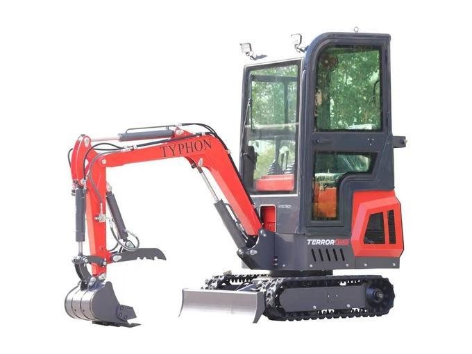 TYPHON TERROR ONE 1.1-Ton Mini Cabin Excavator – High-Performance Micro Crawler Trench Digger with Enclosed Cab