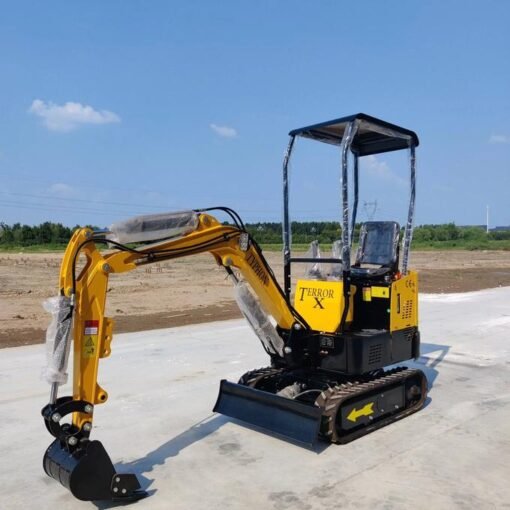 TYPHON TERROR X STORM 1-Ton Mini Excavator – High-Performance Crawler Trench Digger with Protective Canopy & Hydraulic Systems