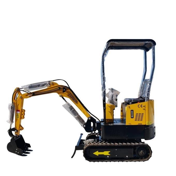 TYPHON TERROR X STORM 1-Ton Mini Excavator – High-Performance Crawler Trench Digger with Protective Canopy & Hydraulic Systems