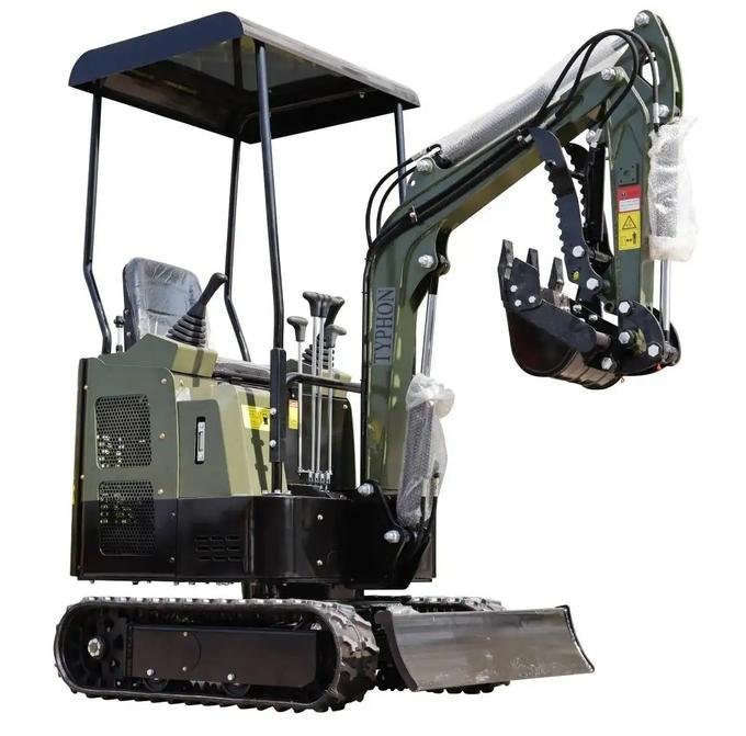 TYPHON TERROR XV STORM 1.05-Ton Mini Excavator – High-Performance Crawler Trench Digger with Protective Canopy