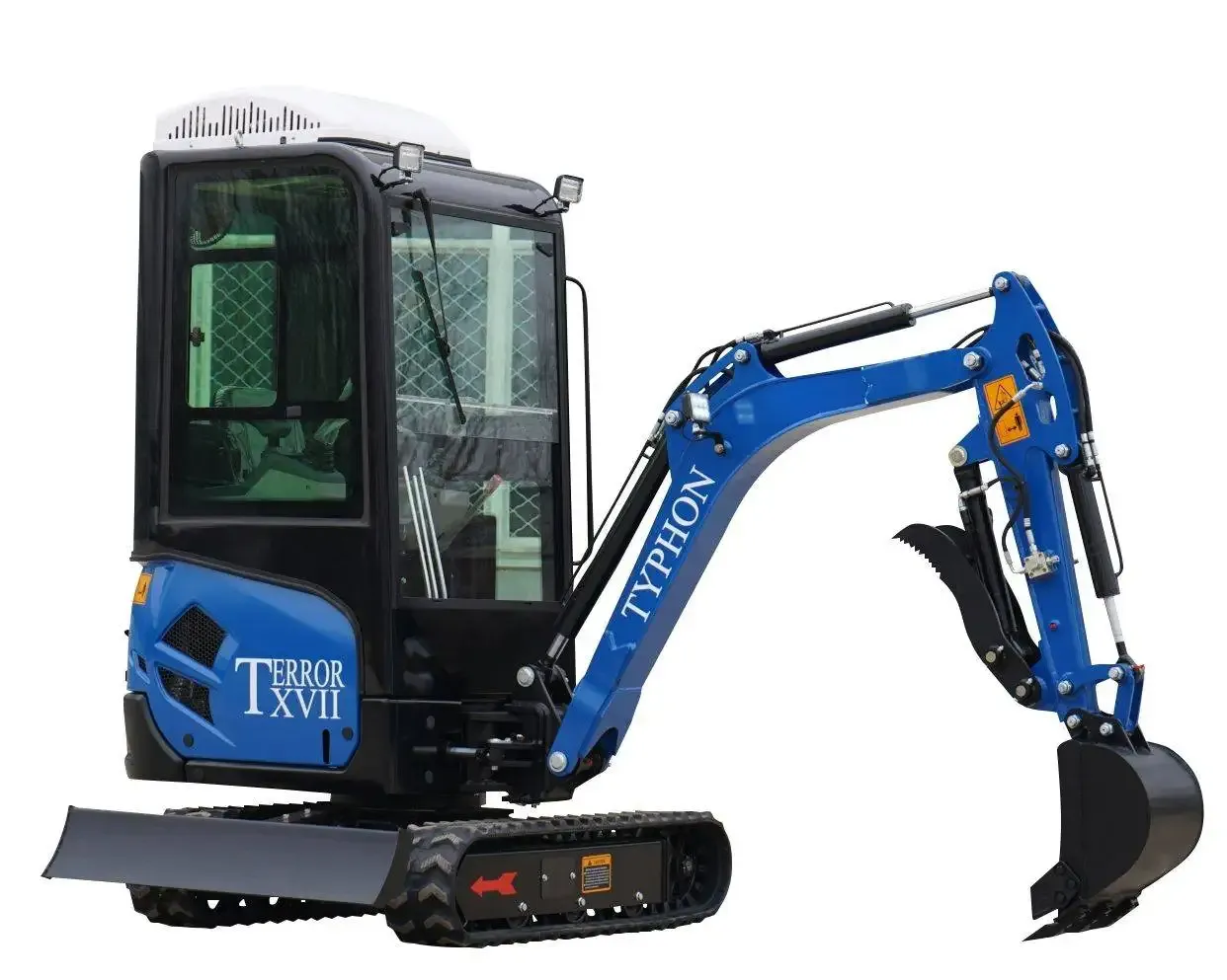 TYPHON TERROR XVII Heavy-Duty Cabin Mini Excavator – 4000 lbs Closed Cab Rubber Track Digger with Kubota Diesel TYPHON TERROR XVII Heavy-Duty Cabin Mini Excavator – 4000 lbs Closed Cab Rubber Track Digger with Kubota Diesel