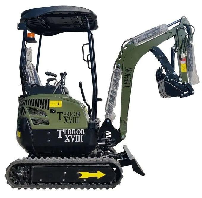 TYPHON TERROR XVIII Heavy-Duty Mini Excavator – 4000 lbs Rubber Track Digger with Kubota Diesel Engine
