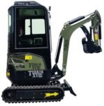 TYPHON TERROR XVIII Prestige Heavy-Duty Mini Excavator – 2-Ton Green Edition Rubber Track Digger with Kubota Diesel