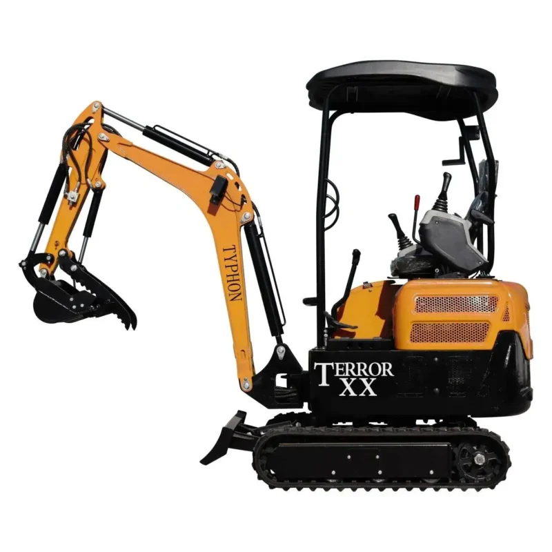 TYPHON TERROR XX Heavy-Duty Mini Excavator – 4000 lbs Rubber Track Digger with Kubota D902 Diesel Engine