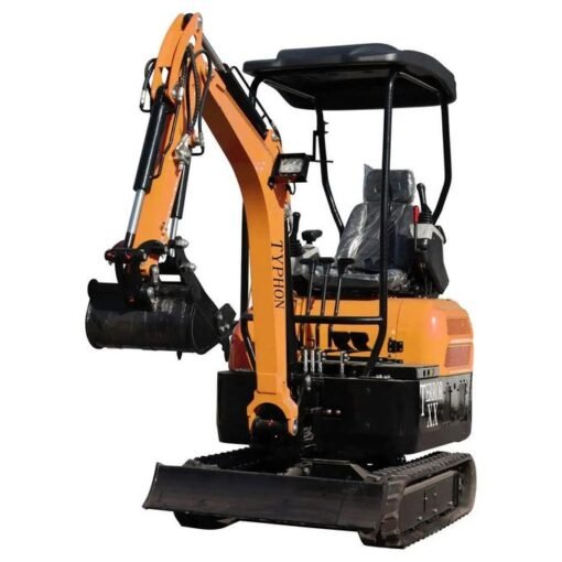 TYPHON TERROR XX Heavy-Duty Mini Excavator – 4000 lbs Rubber Track Digger with Kubota D902 Diesel Engine