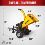 5 inch E-Start KOHLER 429cc 14hp Gasoline Engine Powered Disc Wood Chipper with Taillight , P4205 - Image 5