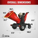 6 inch HONDA E-Start Gasoline Engine Powered 4 - Wheel Drum Wood Chipper with Taillight , B150 - Image 5